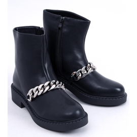 Botins Feminino Foster Black com corrente preto 2