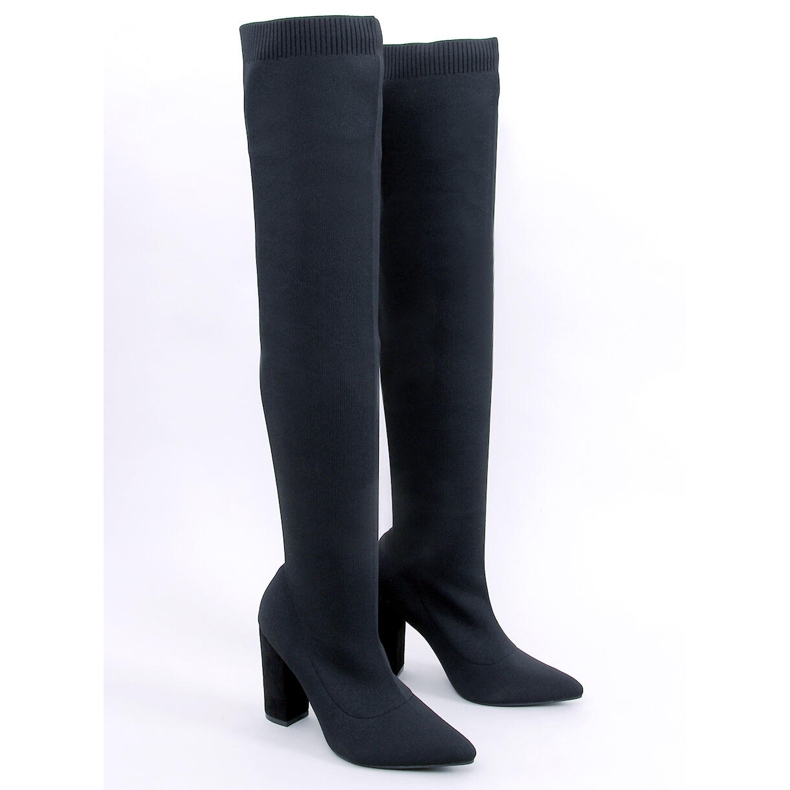 Mosqueteiros elásticos de salto alto Veronica Black preto 1 Mosqueteiros elásticos de salto alto Veronica Black preto 1