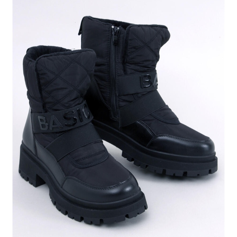 Botas de neve femininas negras preto 1