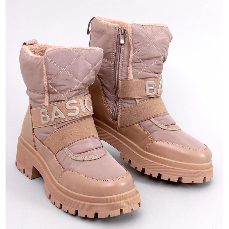 Botas de neve femininas Little Khaki bege 1 Botas de neve femininas Little Khaki bege 1