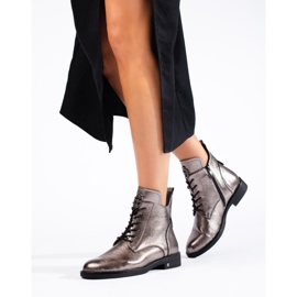 W. Potocki Botas rasteiras prateadas Potocki marrom 1