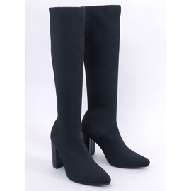 Elisha Botas pretas elásticas de salto alto preto 1