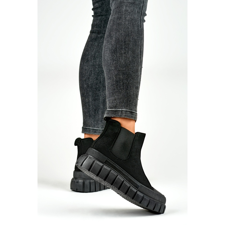 Botas Chelsea esportivas pretas femininas preto 2