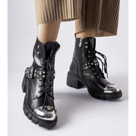 Botas decorativas pretas de salto baixo Garret preto 1