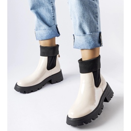 Botas de trabalho bege slip-on da Breolungi 1