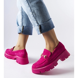 Mocassins rosa com fivela e strass Gaiola 1