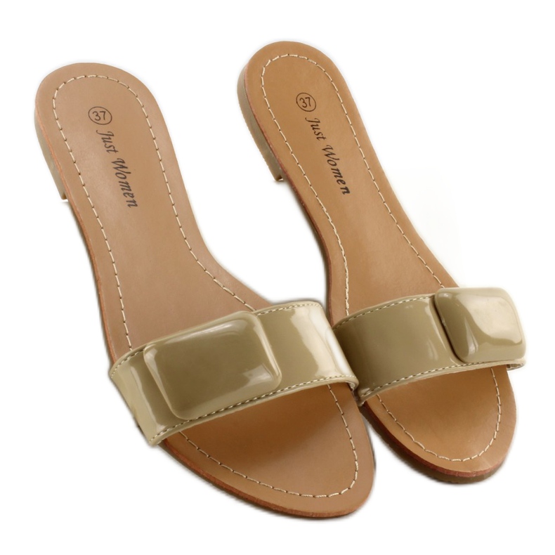 Chinelos com cinto 8293-60 cáqui 1