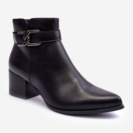 Sergio Leone Botas femininas de salto alto com decoração preta Janeya preto 1