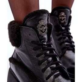 Botas femininas de couro pretas Lemar Vergo preto 2