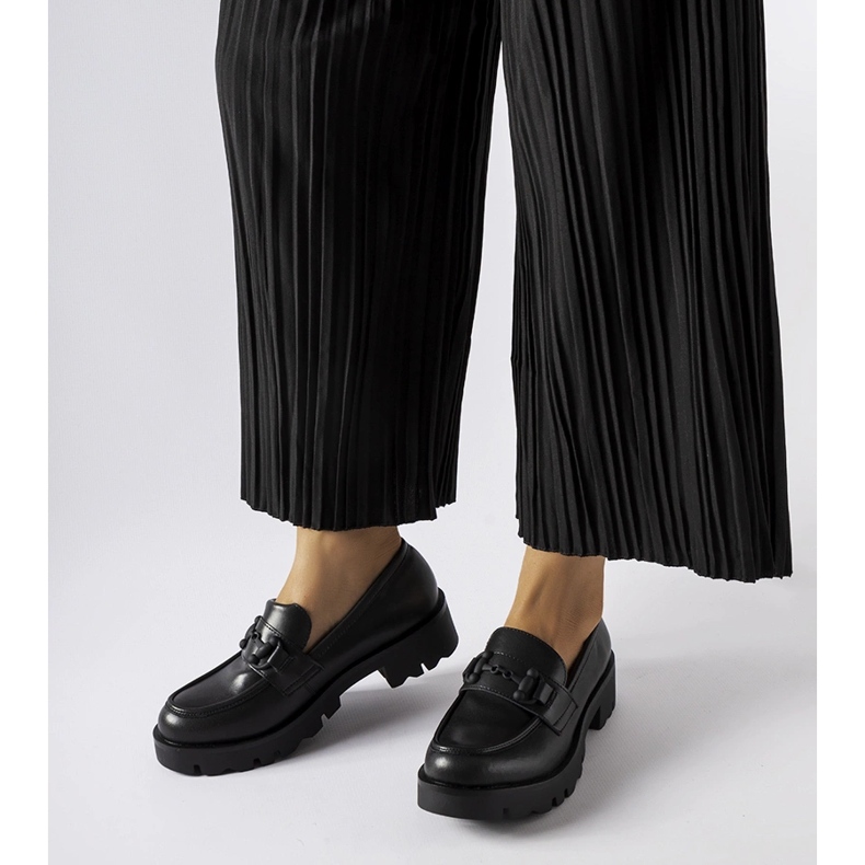 Inna Sapatos pretos com palmilha de couro da Fauna 1