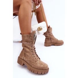 PS1 Botins de trabalho em camurça com decoração de joias, Marx bege escuro 1 PS1 Botins de trabalho em camurça com decoração de joias, Marx bege escuro 1