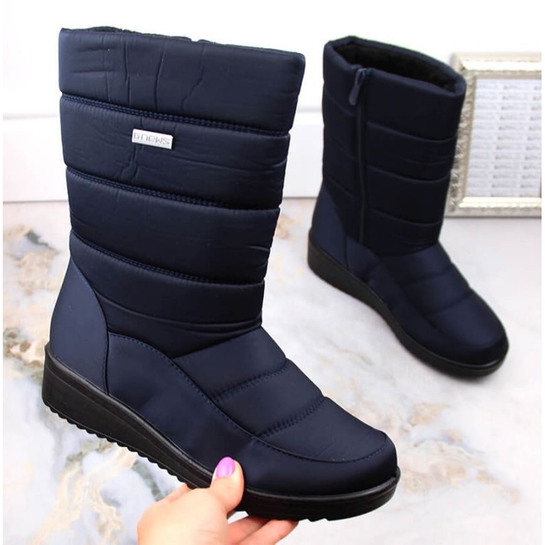 Botas de neve de cano alto News W EVE436B, azul marinho 1