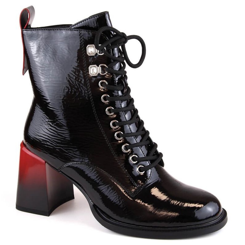 Botins envernizados de salto alto D&amp;A S.Barski Premium Collection W OLI225A preto 1