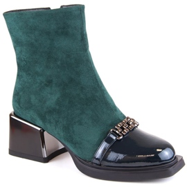 Botins D&amp;A S.Barski Premium Collection com salto decorativo W OLI231B verde 1