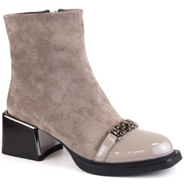 D&A S.Barski Premium Collection W OLI231C botins bege com salto decorativo 1 D&A S.Barski Premium Collection W OLI231C botins bege com salto decorativo 1