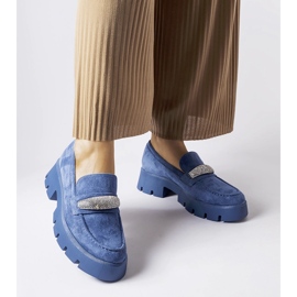 Mocassins azuis com strass Macario azul 2