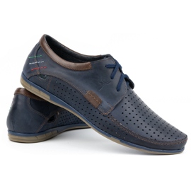 Olivier Sapatos perfurados masculinos 563 azul marinho 4