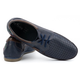 Olivier Sapatos perfurados masculinos 563 azul marinho 3