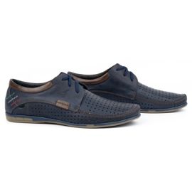 Olivier Sapatos perfurados masculinos 563 azul marinho 1