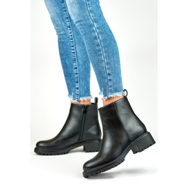 Botins femininos pretos clássicos em couro ecológico 1