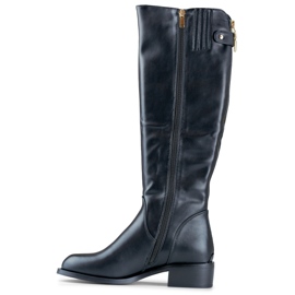Botins femininos com zíper dourado preto 1 Botins femininos com zíper dourado preto 1
