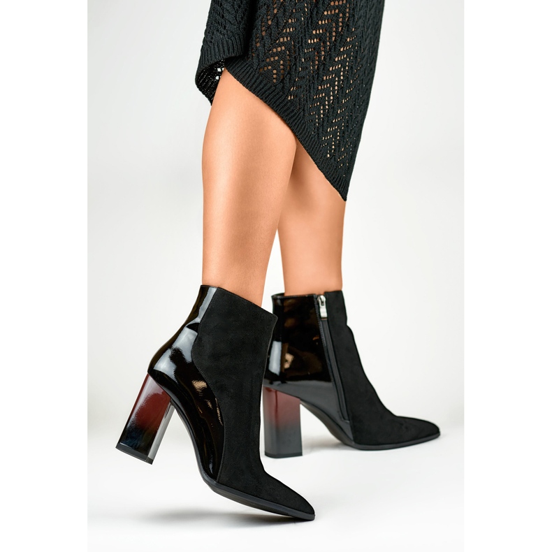 Botas femininas elegantes de salto alto preto 1