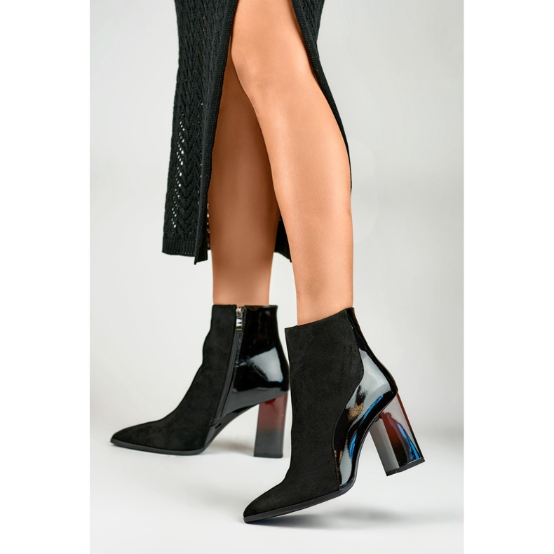 Botas femininas elegantes de salto alto preto 2