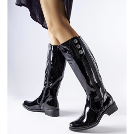 Botas Roosevelt pretas envernizadas preto 1