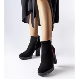 Botins de cetim preto da Rogeno 1