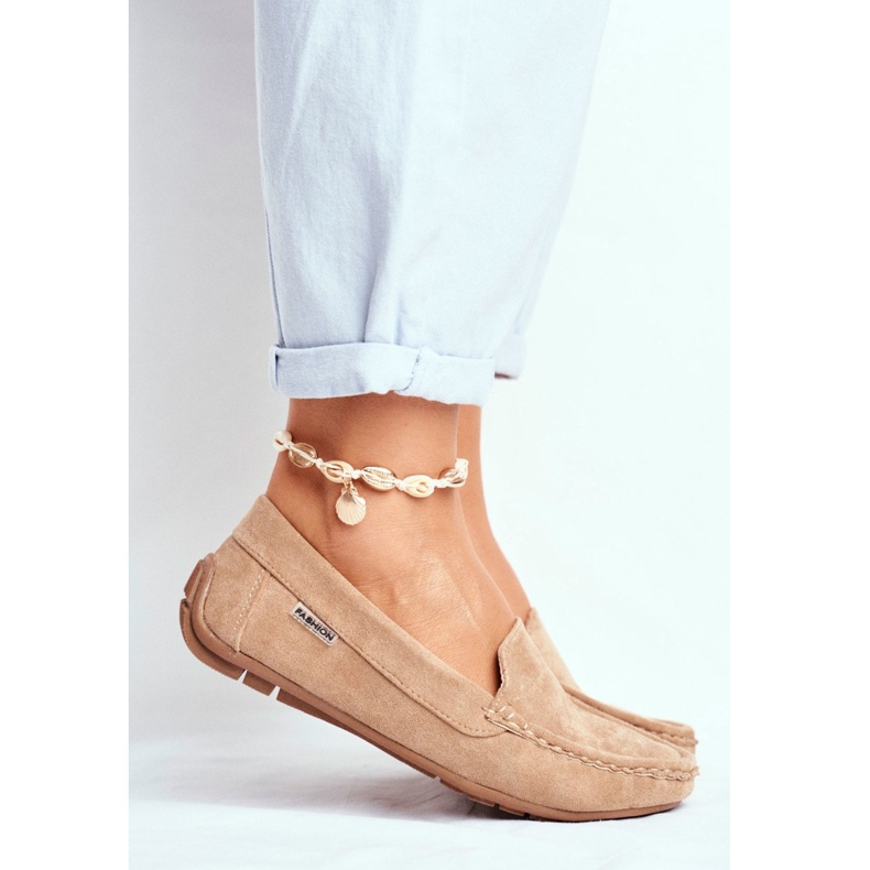 Evento Mocassim feminino bege camurça Morreno 2