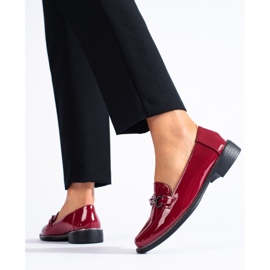 Mocassins femininos cor de vinho Shelovet vermelho 1