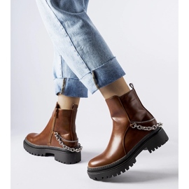 Botins castanhos com corrente Muqaddim castanho marrom 1