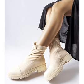 Bota meia em camurça ecológica bege, Cigliano 1