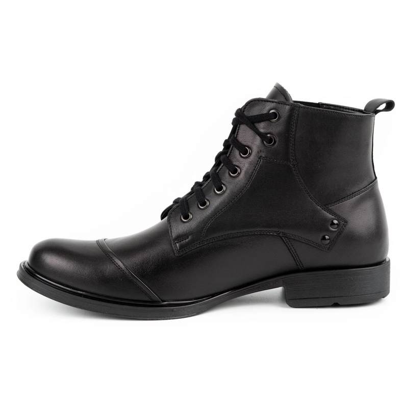 Olivier Botas de couro de inverno masculinas 7005 KB pretas preto 3