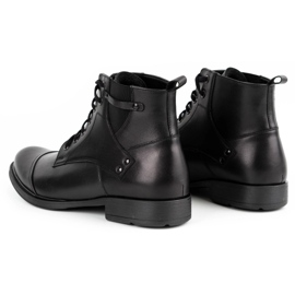 Olivier Botas de couro de inverno masculinas 7005 KB pretas preto 5