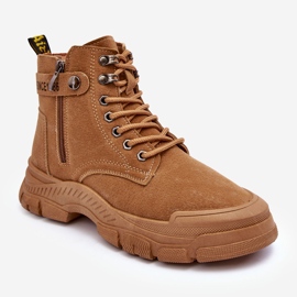 PS1 Botas femininas de camurça isoladas Camel Jailina castanho 1