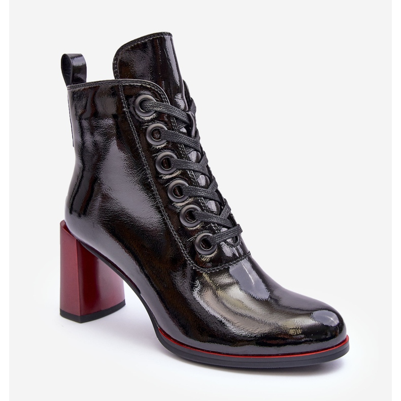 Botins envernizados com atacadores S.Barski MR870-15 Preto 1