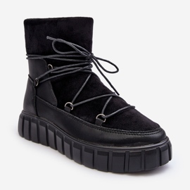 Vinceza Botas de neve em couro com plataforma preta Maxava preto 1 Vinceza Botas de neve em couro com plataforma preta Maxava preto 1