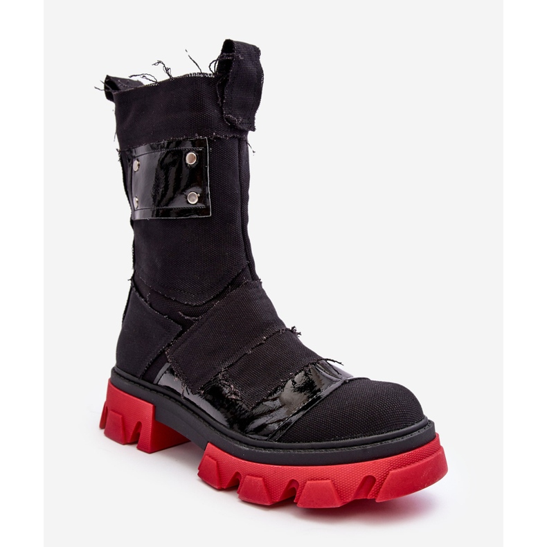 PS1 Botas femininas pretas com zíper Elinare preto 1