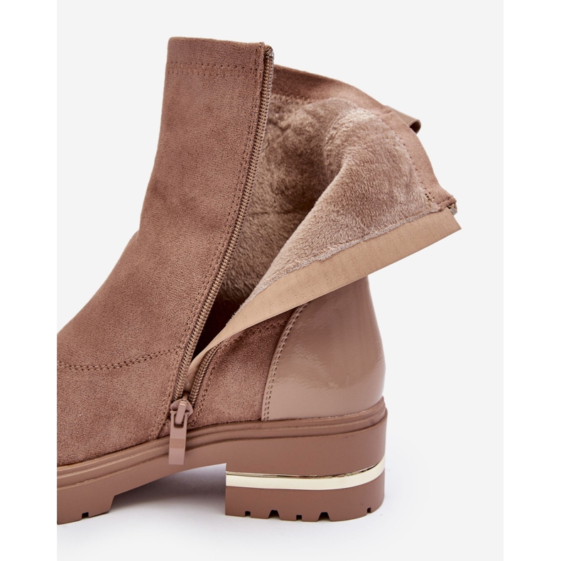 PS1 Botas rasas clássicas de couro bege Shendete 1 PS1 Botas rasas clássicas de couro bege Shendete 1