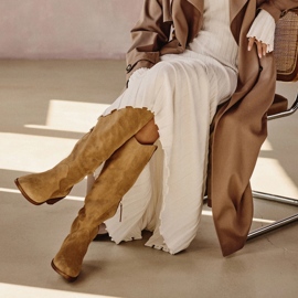 Marco Shoes Botas cowboy Iolanda com costuras decorativas bege 1