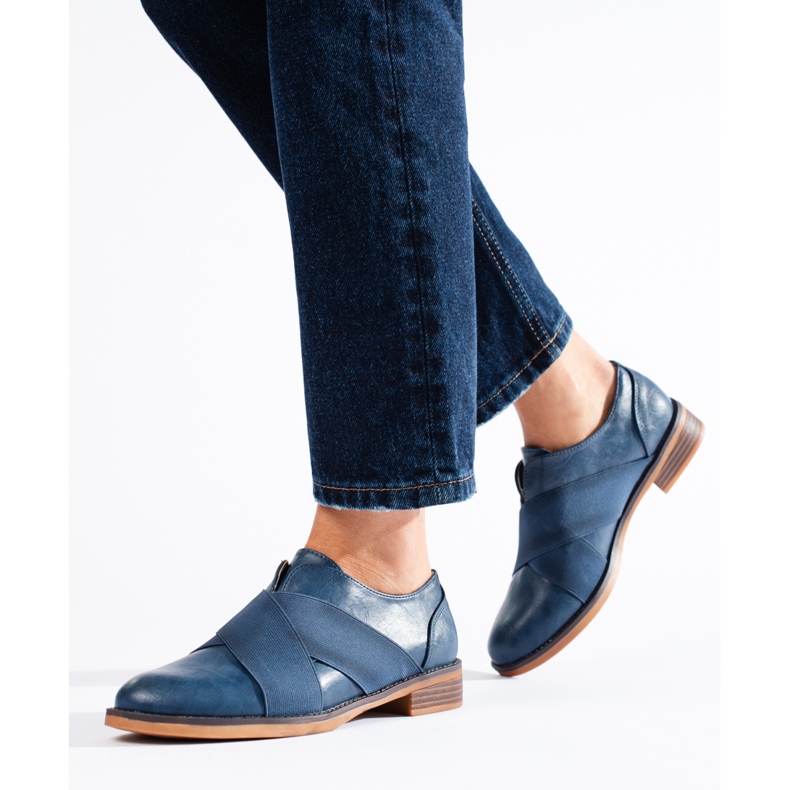 Oxfords slip-on Shelovet azuis com elástico azul 1