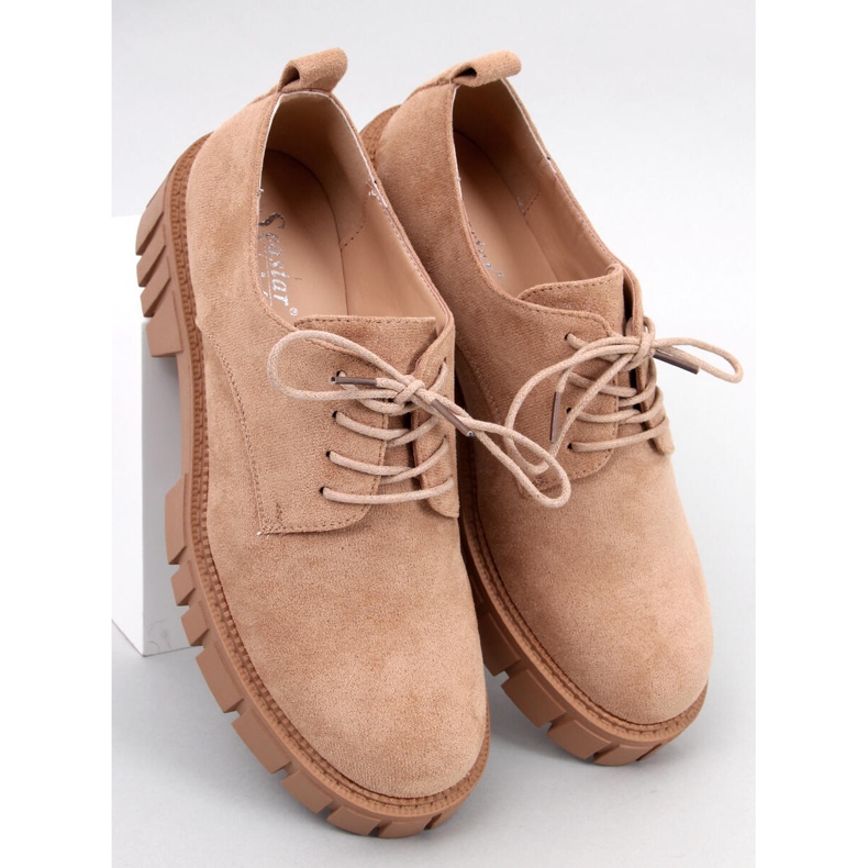 Mocassim com plataforma de camurça Amparo Khaki bege 2 Mocassim com plataforma de camurça Amparo Khaki bege 2