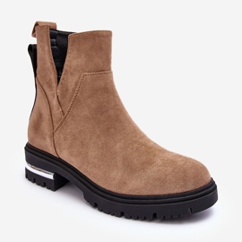 PS1 Botas Rasas em Camurça Com Recortes, Lamedella Bege 1 PS1 Botas Rasas em Camurça Com Recortes, Lamedella Bege 1