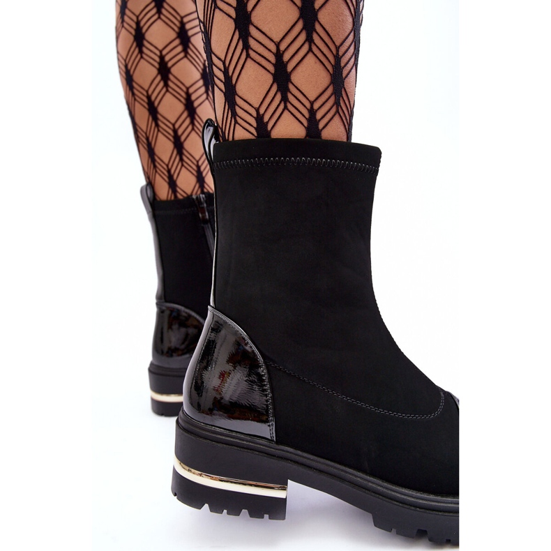 PS1 Botas rasas clássicas de couro pretas Shendete preto 1