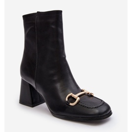 PH2 Botins de couro de salto alto com decoração, Pamelinta preta preto 1