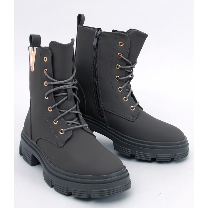 Botins militares com cadarço Clend Khaki verde 1