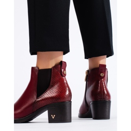 W. Potocki Botins femininos de salto alto Borgonha da Potocki vermelho 2 W. Potocki Botins femininos de salto alto Borgonha da Potocki vermelho 2