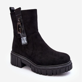 Botas rasteiras femininas de camurça robusta pretas Lunai preto 2