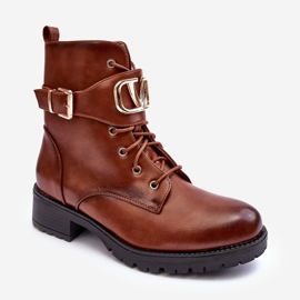 PS1 Botas de trabalho isoladas femininas com fivela dourada marrom Vera castanho 1 PS1 Botas de trabalho isoladas femininas com fivela dourada marrom Vera castanho 1